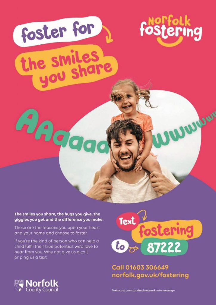 Poster from Norfolk County Council regarding Fostering